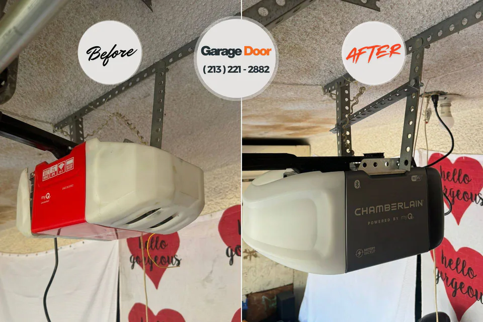 Before and after: garage door repair Milton, WA